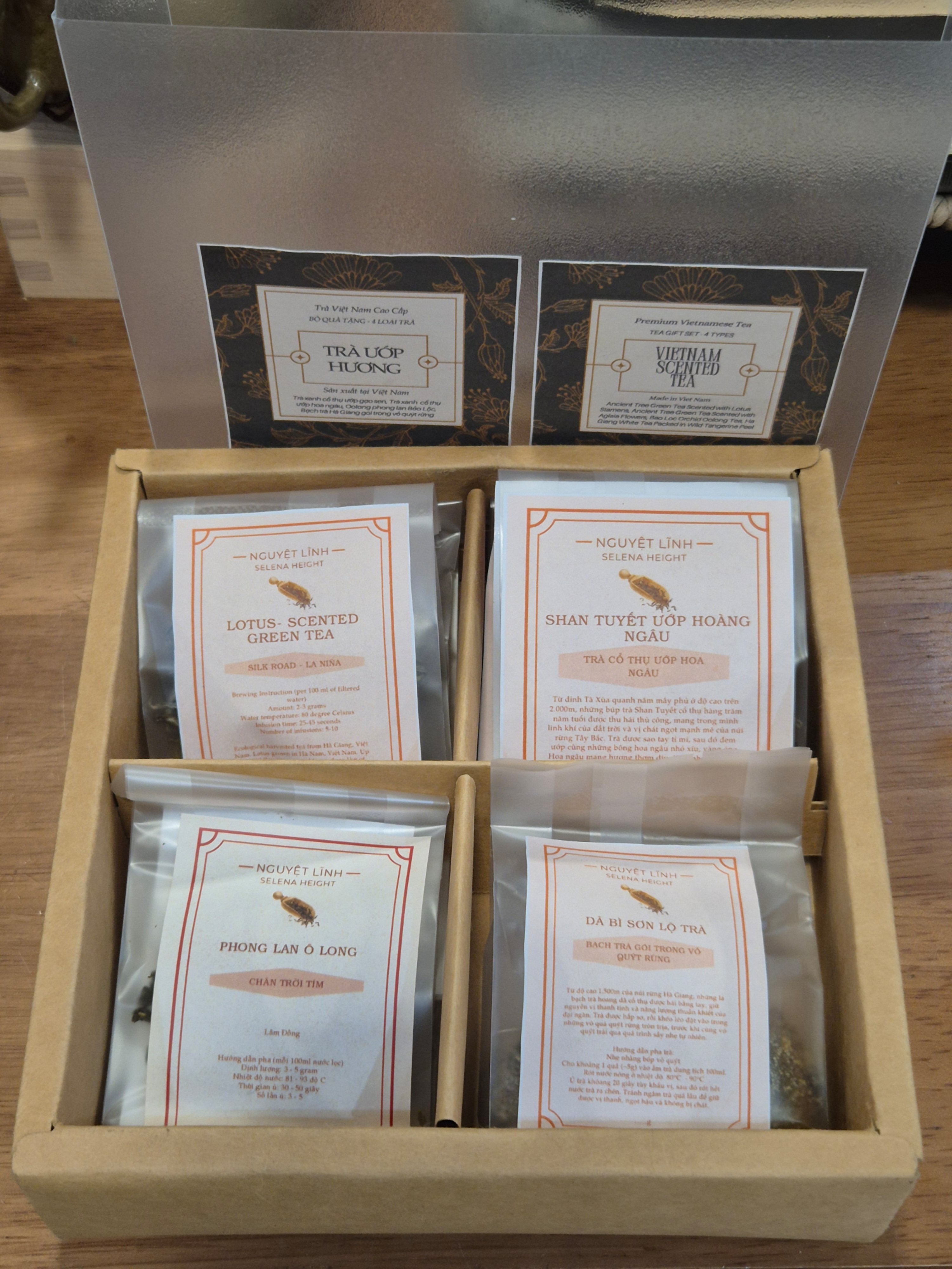 Set BST Trà Hương 4 loại - Trà Ướp Hoa & Oolong Việt Nam (Vietnam Scented tea) 4 types