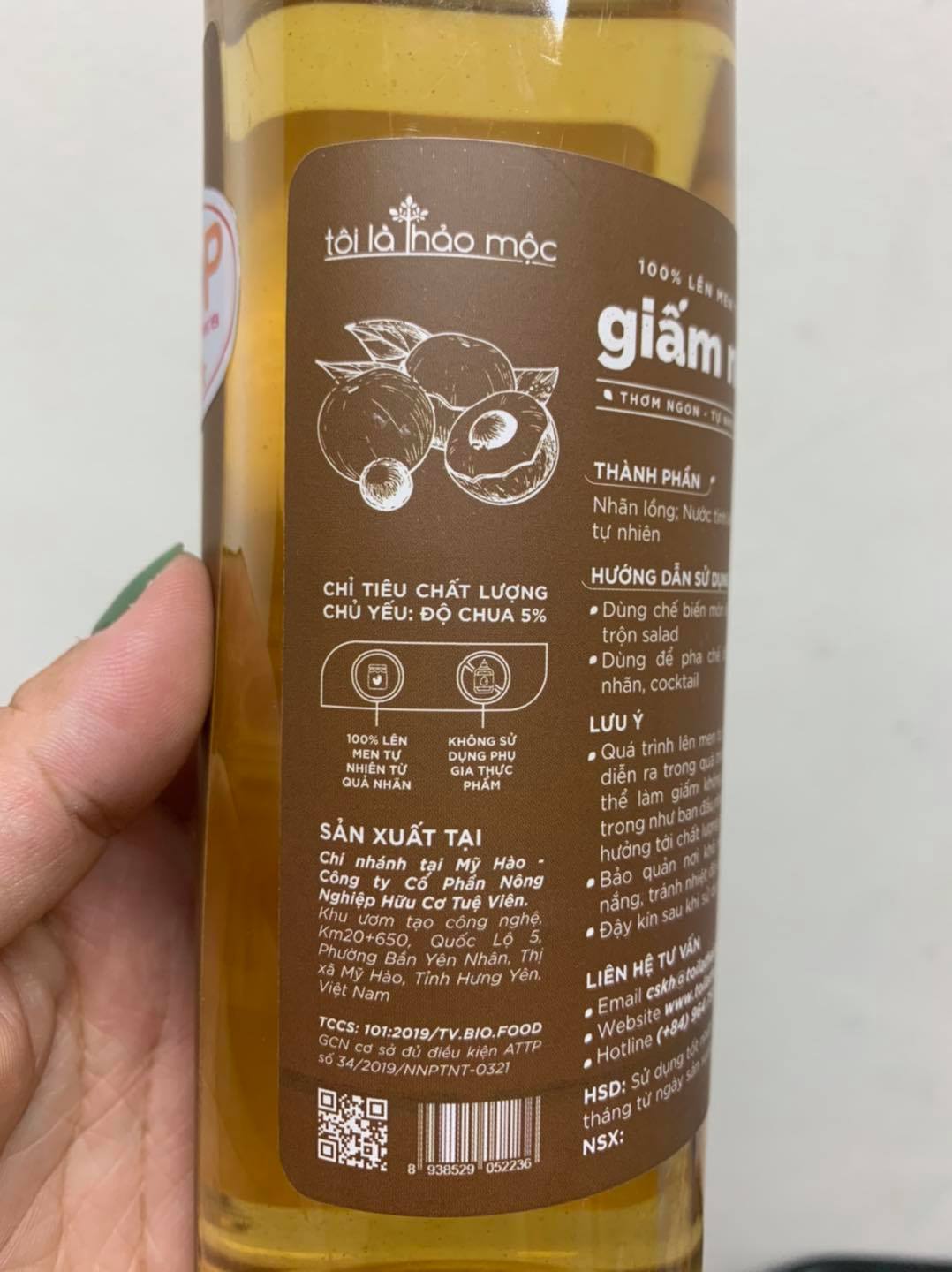 Giấm Nhãn lên men tự nhiên (500ml) - Tôi Là Thảo Mộc