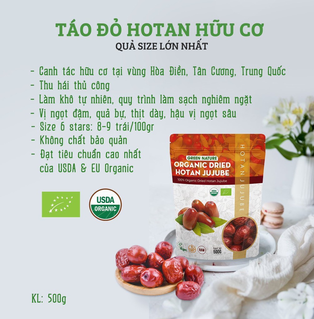 Táo đỏ hữu cơ Green Nature 500g
