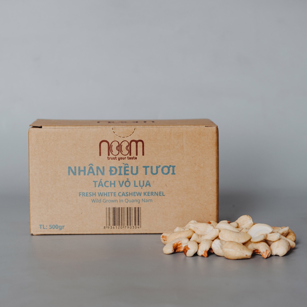 Hạt điều tươi (tách vỏ lụa) - Noom (500gr/hộp)