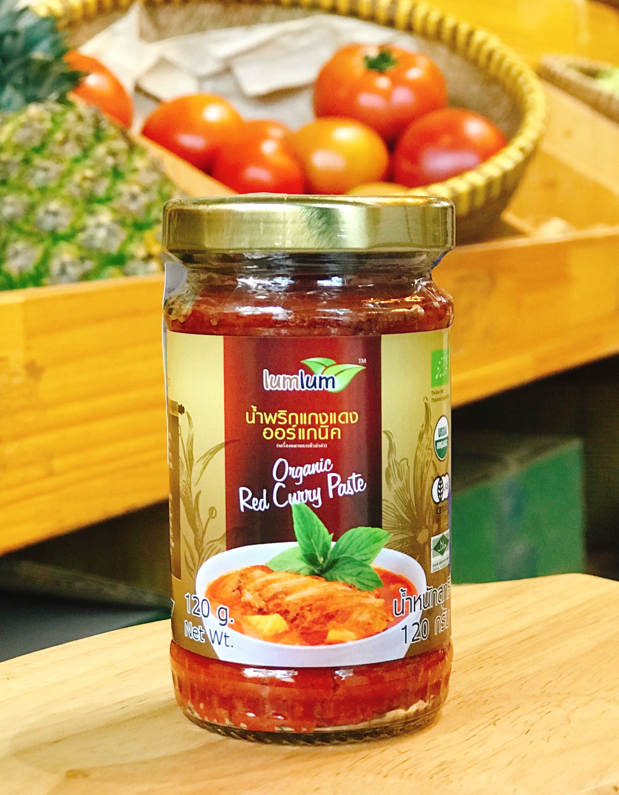 Sốt cà ri đỏ hữu cơ 120g Lumlum