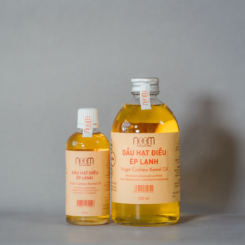 Dầu hạt điều ép lạnh 350ml & 100ml (tặng vòi nhấn chai 350ml) - Noom