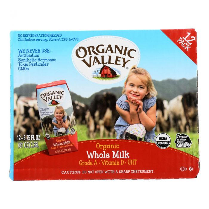 Thùng 12h sữa tươi tiệt trùng hữu cơ Organic Valley 200ml nguyên kem