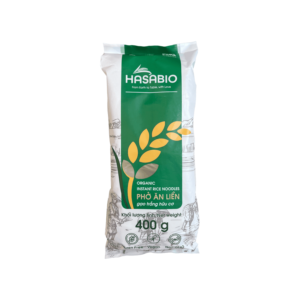 Phở ăn liền gạo trắng hữu cơ HASABIO 400g