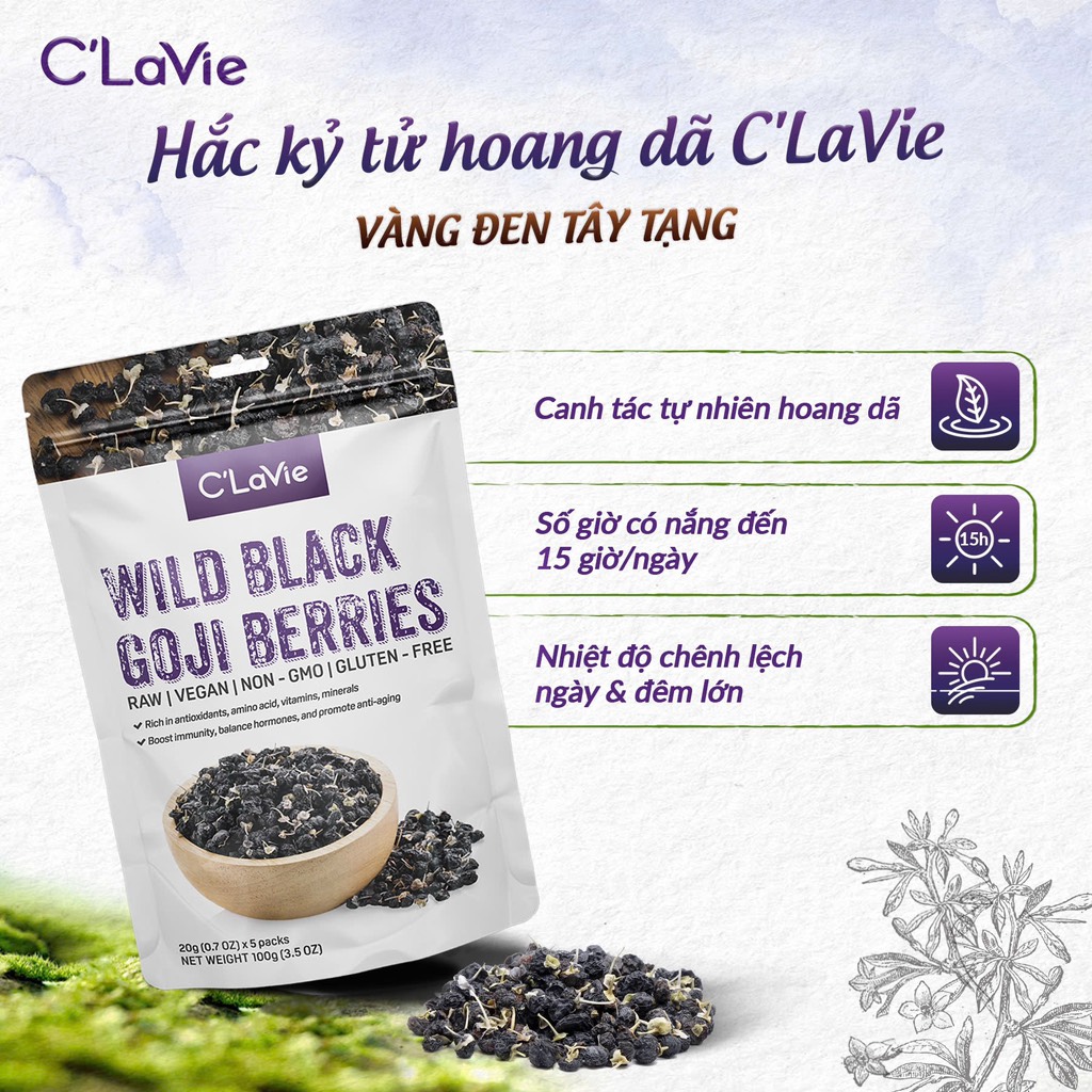 Hắc kỷ tử hoang dã 100g (20g x 5 gói) - C'Lavie