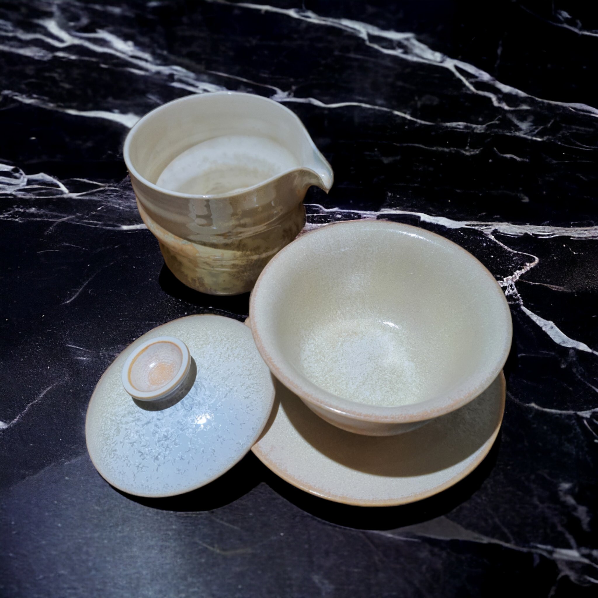 Bộ Tống & chén Khải - sứ Cảnh Đức nung củi