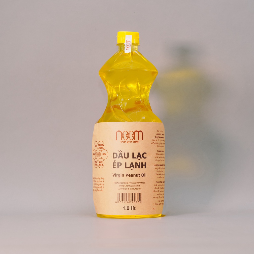 Dầu lạc ép lạnh Noom (500ml/1.9L/ 4.6L) - chiên nhiệt độ cao 230 độ C