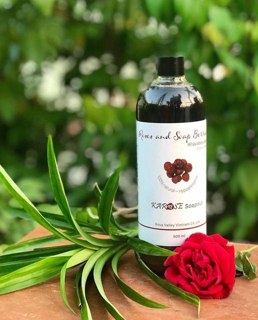 Nước rửa bát Karose Soapnut (bồ hòn, hoa hồng cổ, chanh, tinh dầu quế) - chai 500ml