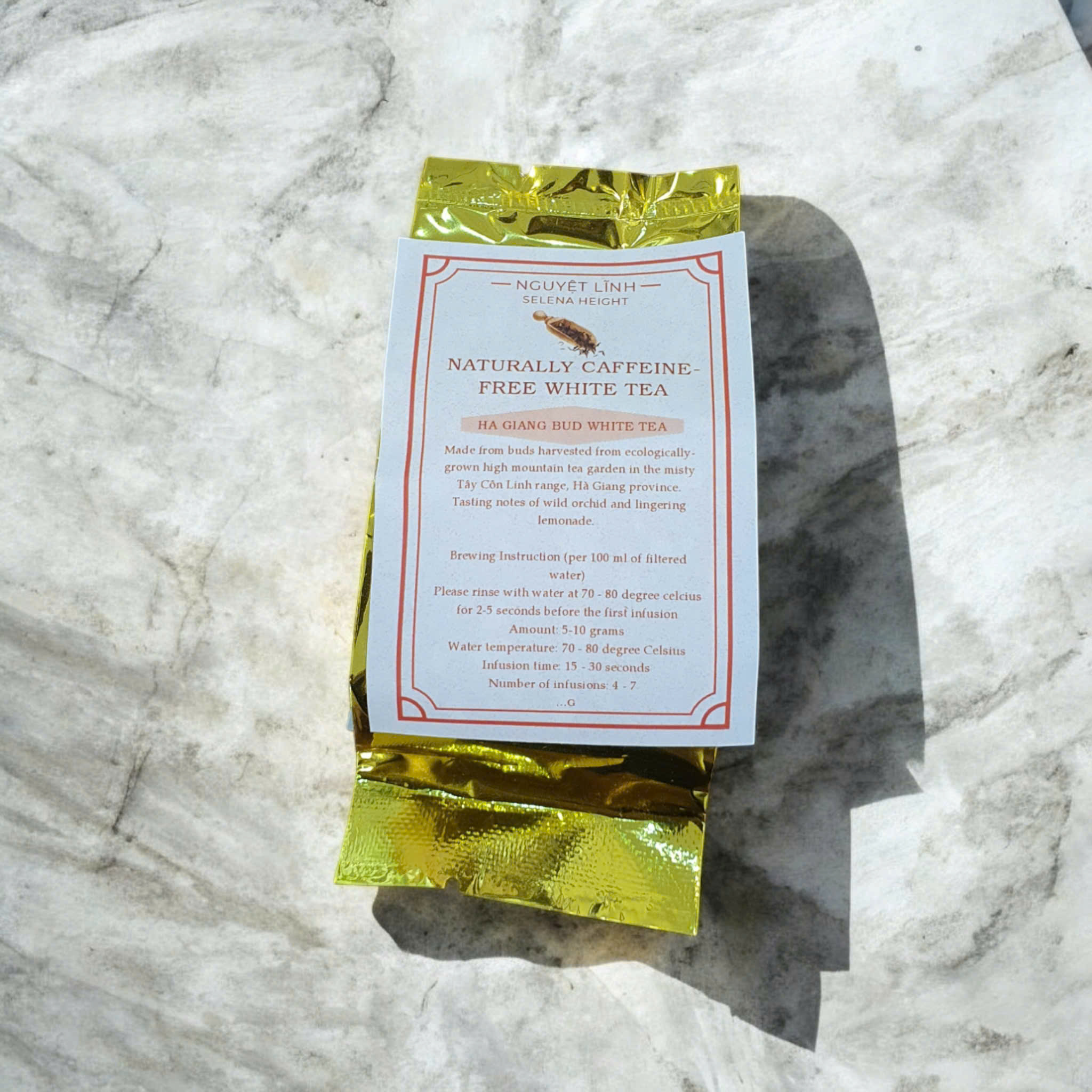 Bạch Trà Búp không caffein (White tea bud no caffein) - túi lẻ 8g