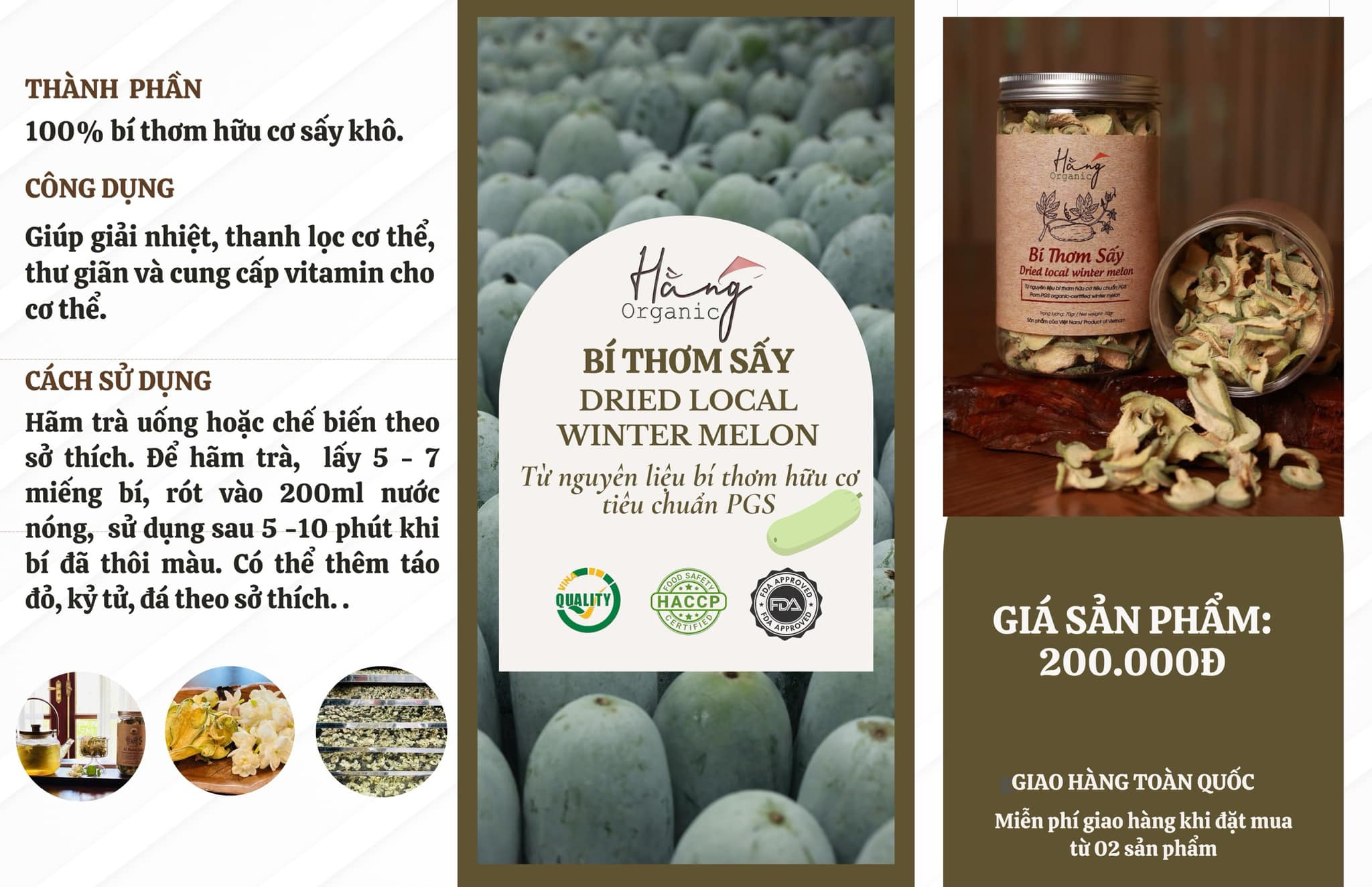 Bí thơm sấy hữu cơ Karose 70g (dried water melon)