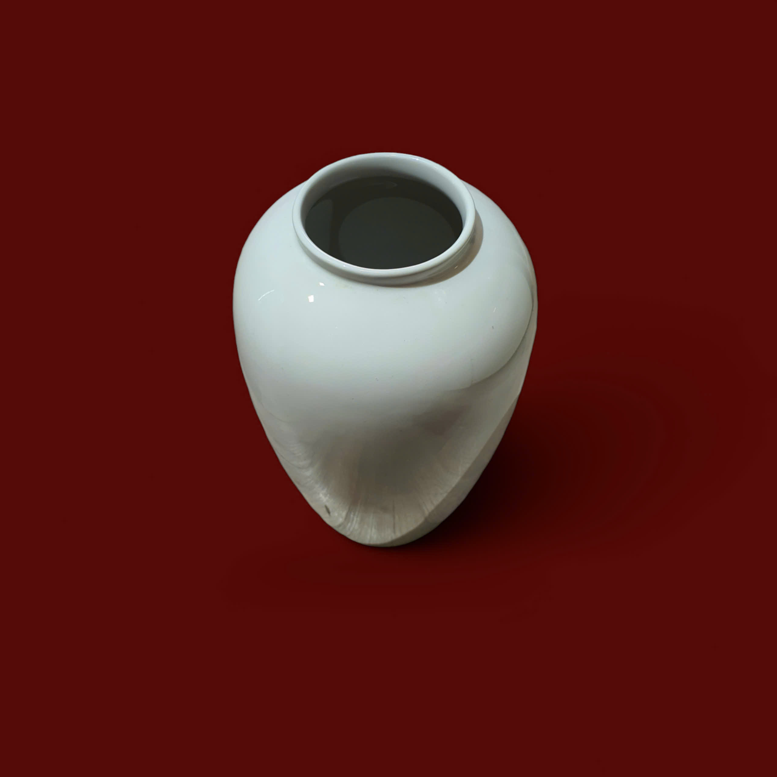 Bình hoa gốm sứ Izushi, màu tuyết trắng Phú Sĩ (cao 30cm)