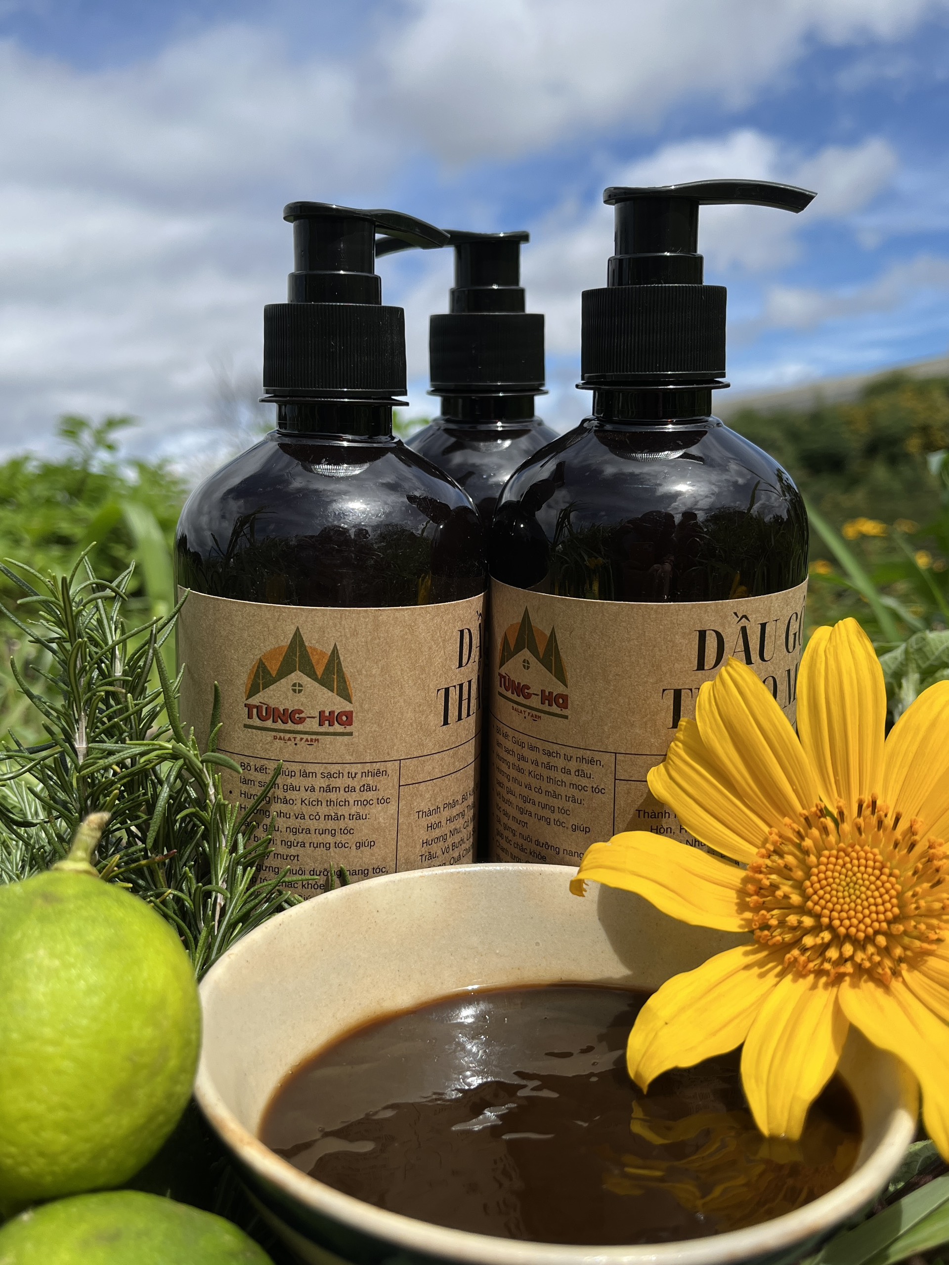 Dầu gội thảo mộc Tùng Hạ Farm (Herbal shampoo - Tung Ha Farm)