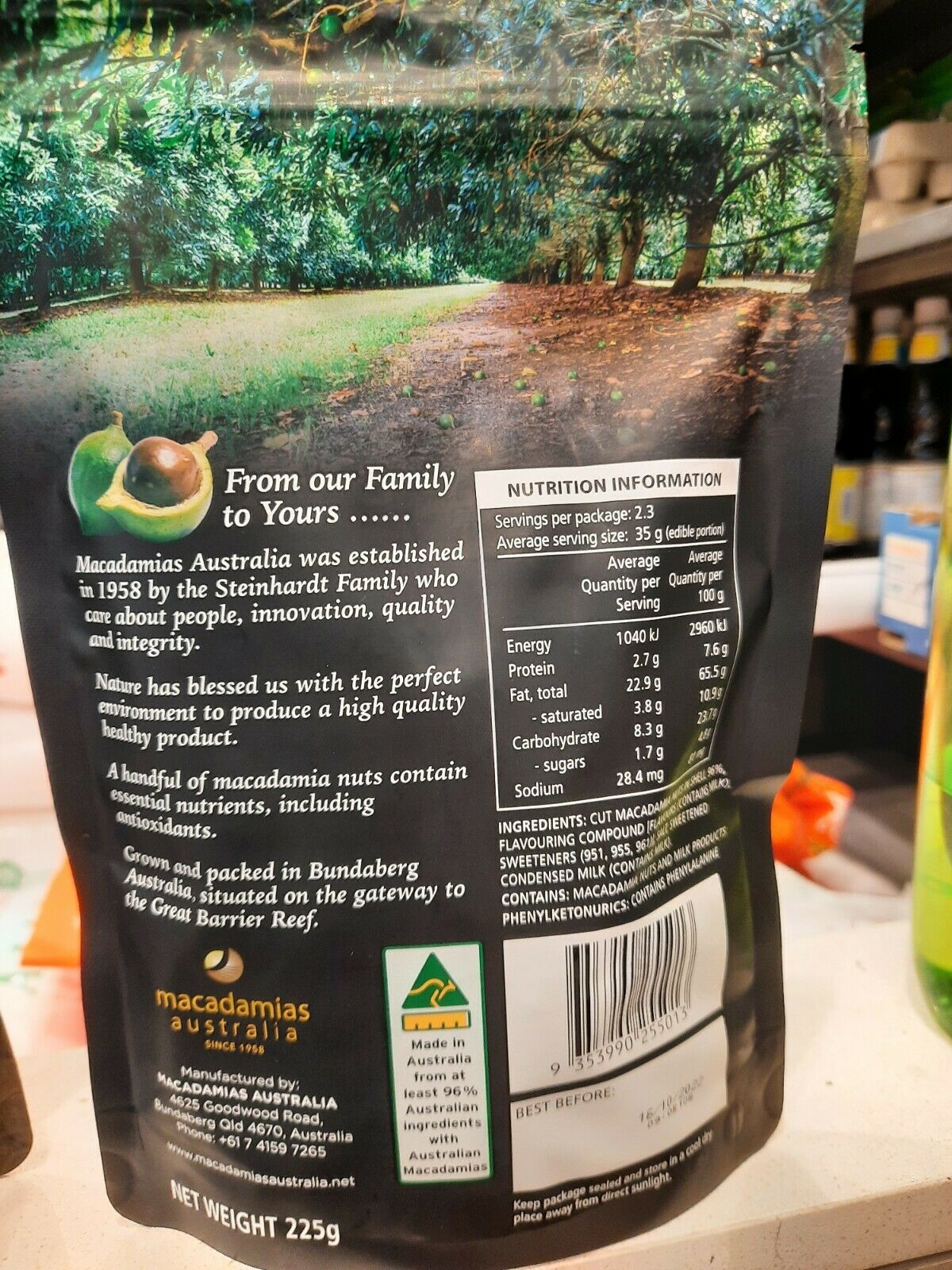 Hạt Mắc Ca/ Macca Úc (225gr) - Happy Nut Vanilla Macadamias Australia