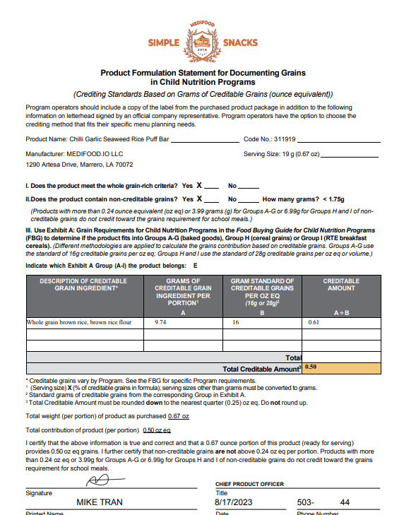 Thanh bánh lẻ Cốm gạo Medifood