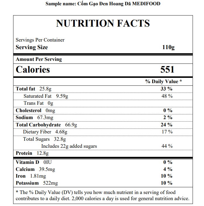 Thanh bánh lẻ cốm gạo đen hoang dã Medifood