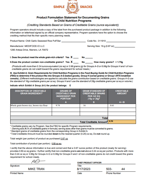 Thanh bánh lẻ cốm gạo vị rau Medifood