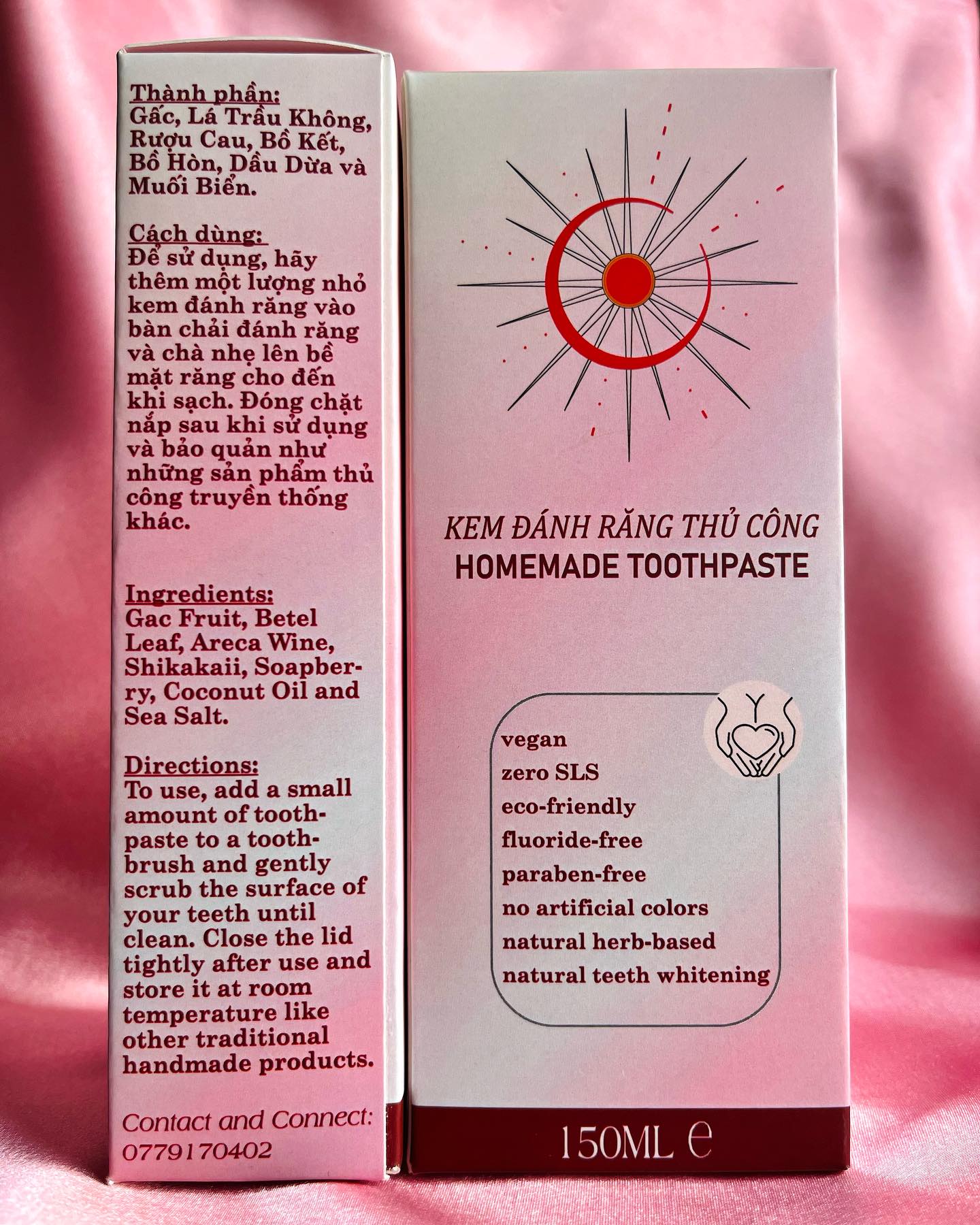 Kem đánh răng thuần chay Thuần Túc - (Gấc, Lá Trầu Không, nước Cau lên men , Bồ Kết, Bồ Hòn, Dầu Dừa và Muối Biển)