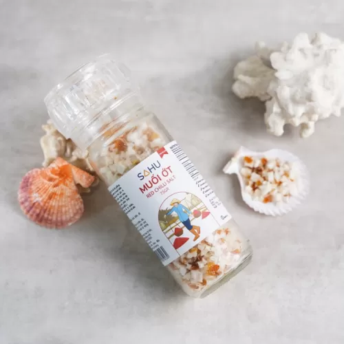 Muối biển Sahu premium - loại nhỏ (muối tiêu, muối ớt, muối ruốc, hoa muối, muối tre)