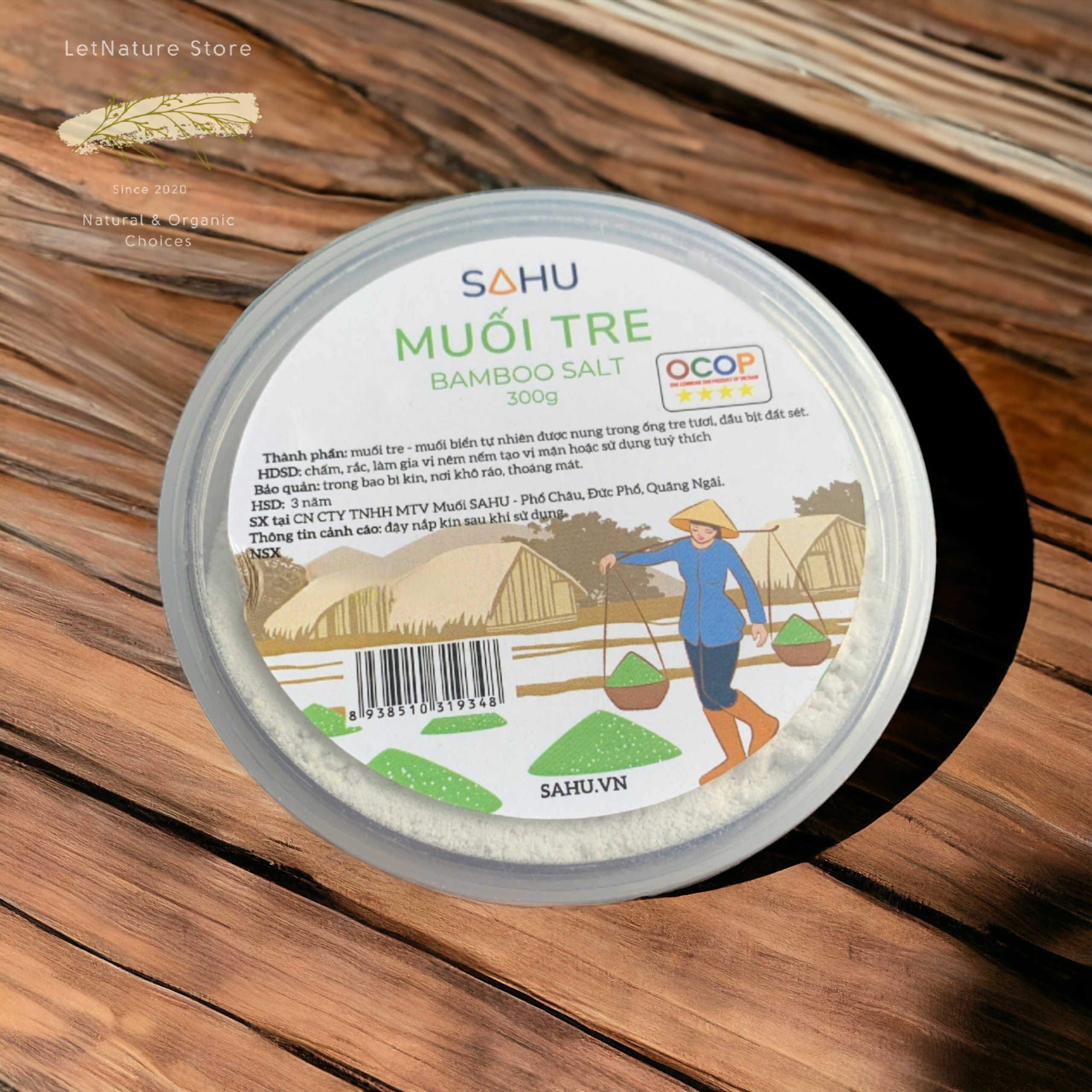 Muối biển Sahu premium - loại nhỏ (muối tiêu, muối ớt, muối ruốc, hoa muối, muối tre)