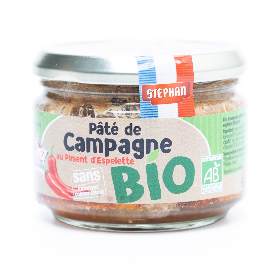 Pate đồng quê vị ớt đỏ hữu cơ Stephan (180g)