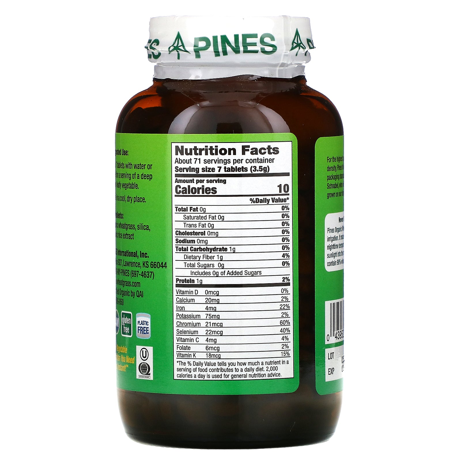 Viên Cỏ Lúa Mì Wheatgrass hữu cơ 500v - Pines