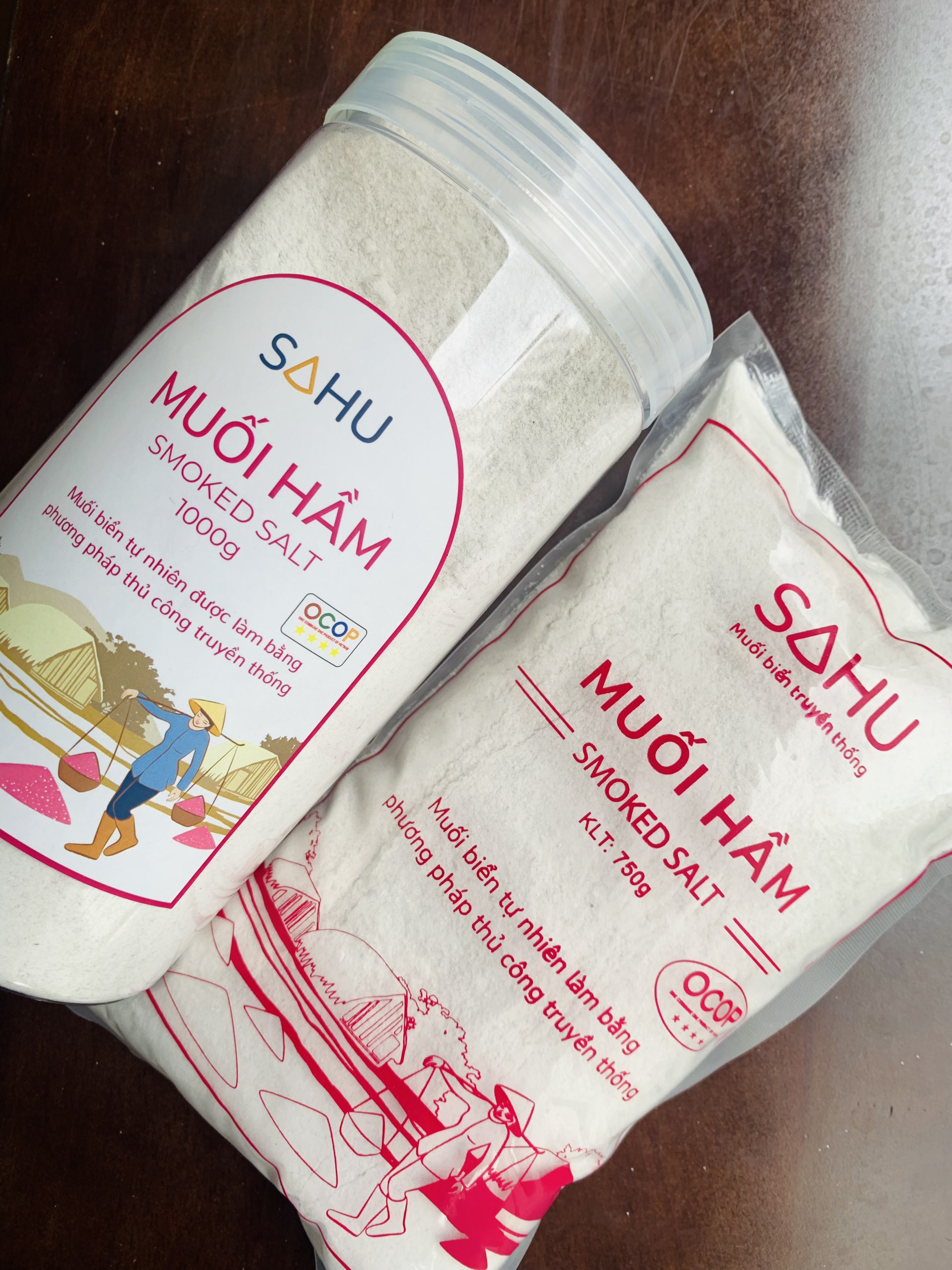 Muối biển truyền thống Sahu (muối hột, muối bọt, muối hầm, hoa muối, muối tre) - loại lớn