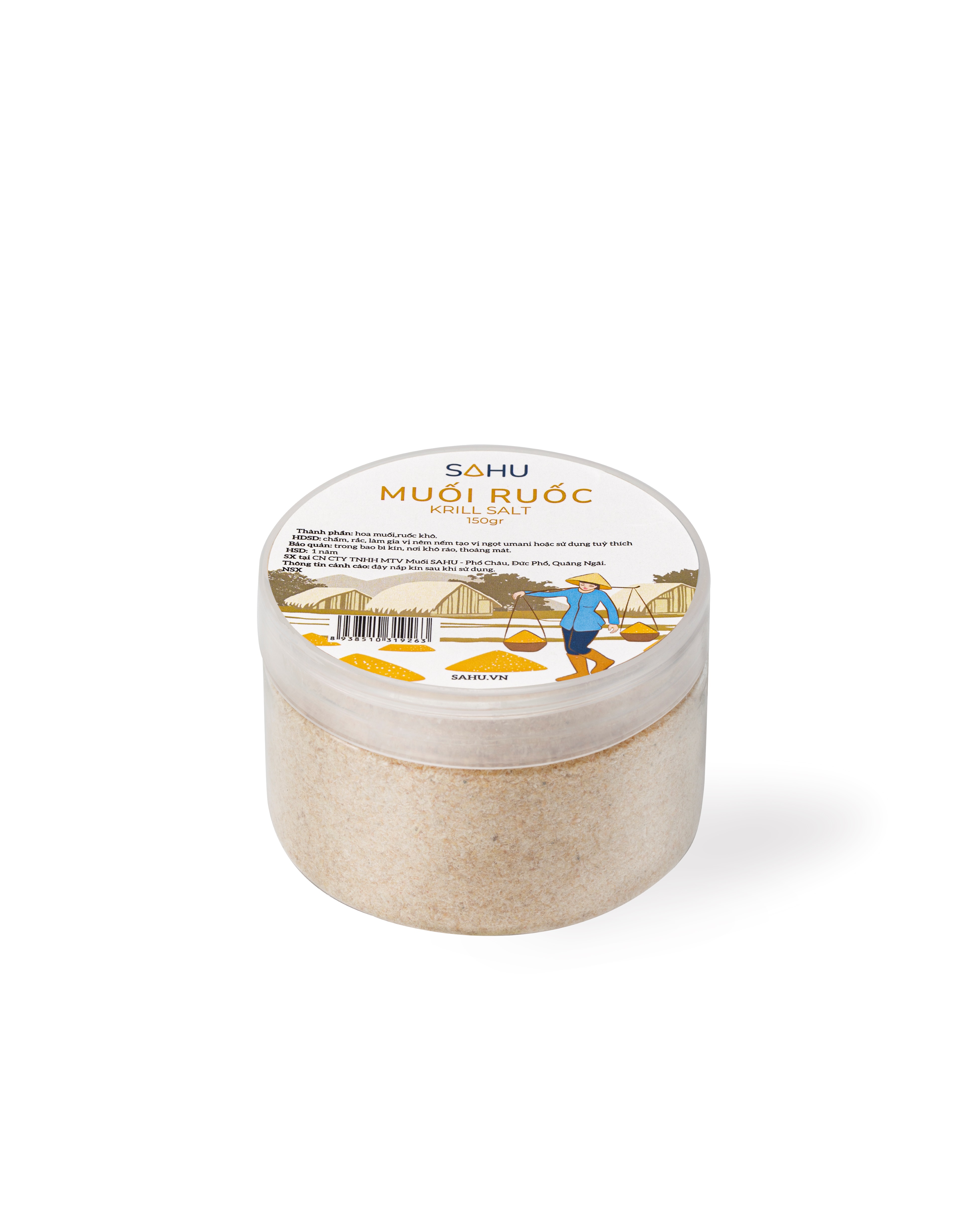 Muối biển Sahu premium - loại nhỏ (muối tiêu, muối ớt, muối ruốc, hoa muối, muối tre)