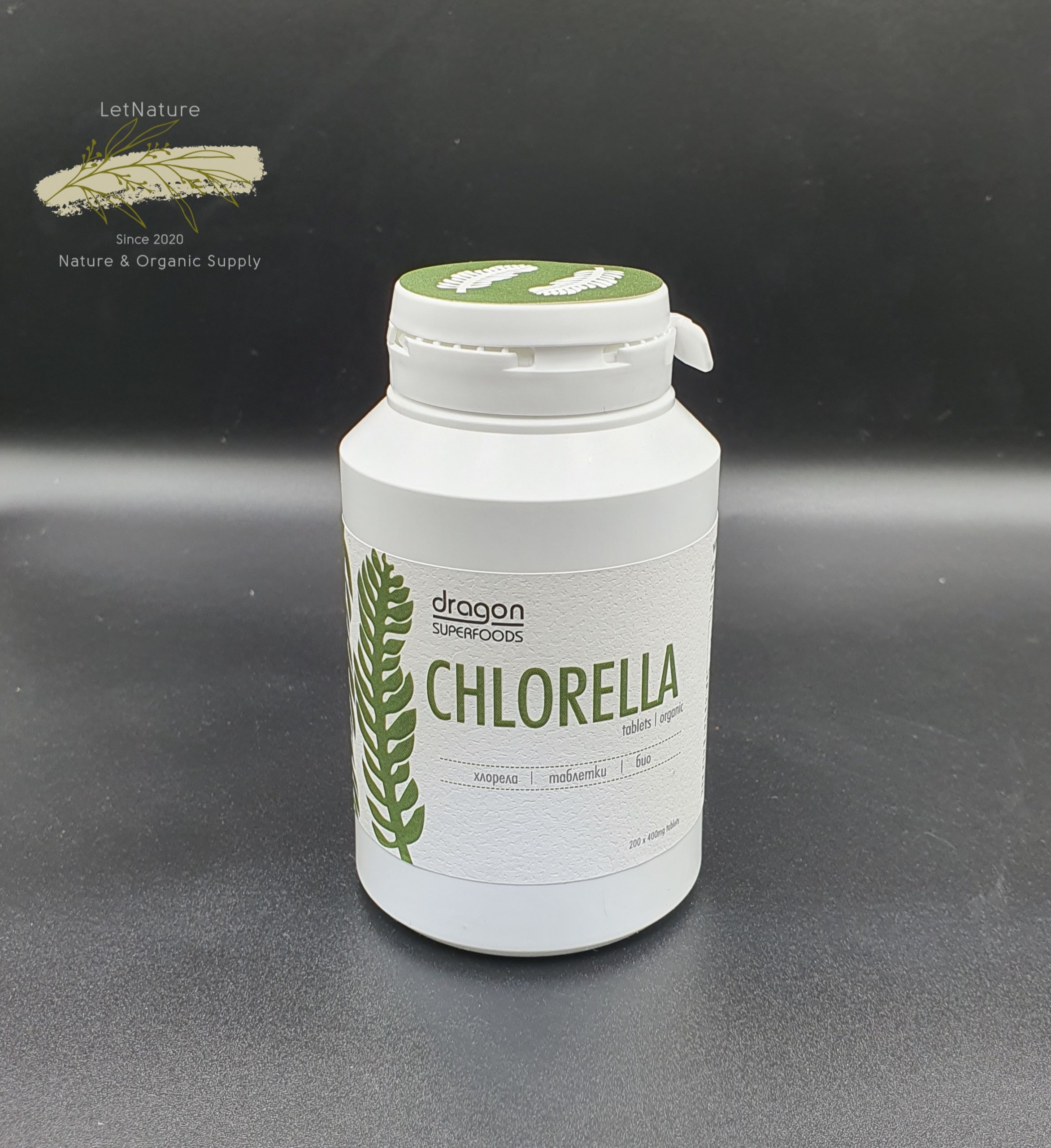 Viên tảo lục hữu cơ Chlorella Dragon Superfoods 200v