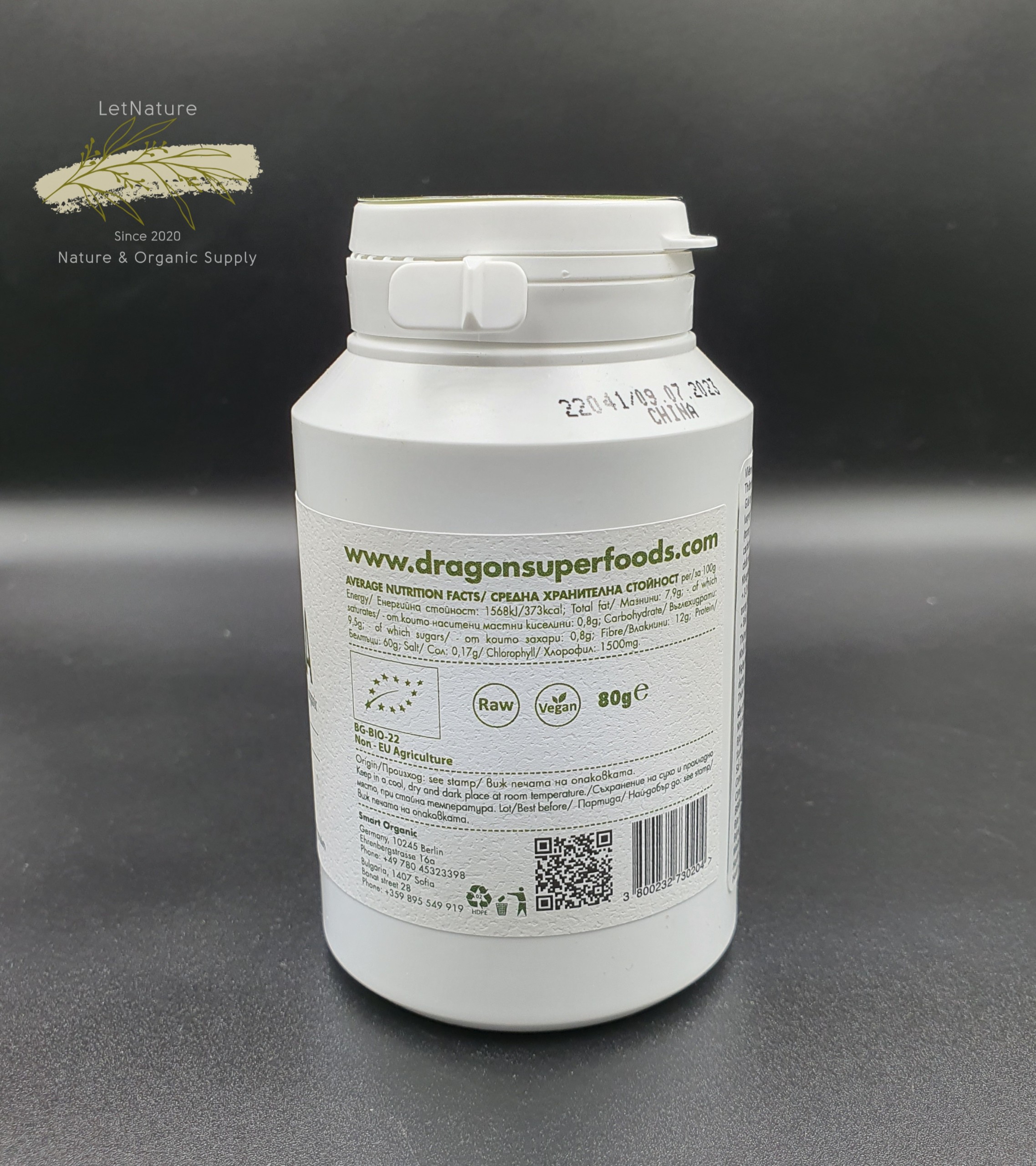 Viên tảo lục hữu cơ Chlorella Dragon Superfoods 200v