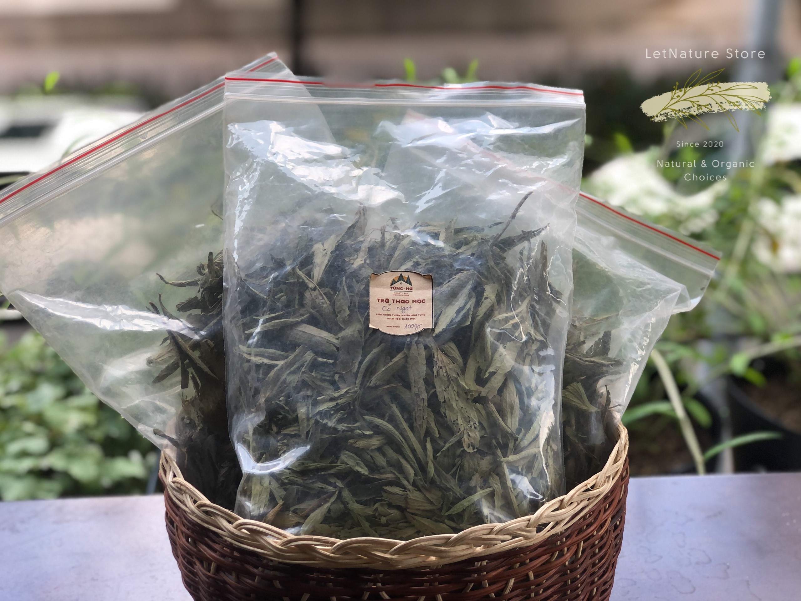 Trà thảo mộc tía tô/ cỏ ngọt - Tùng Hạ Farm
