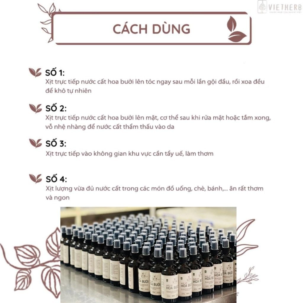 Nước cất hoa bưởi 100ml - VietHerb