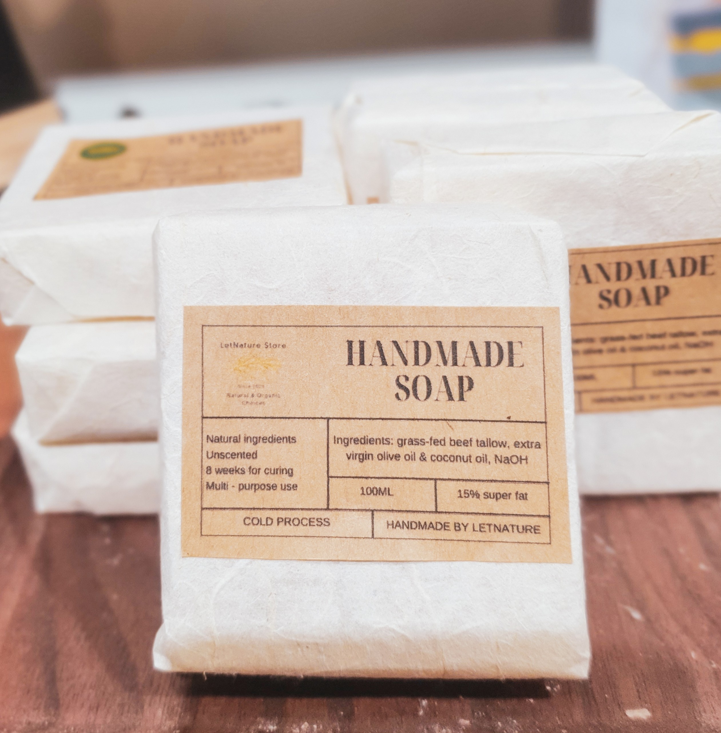 Xà bông handmade từ mỡ bò ăn cỏ (Grassfeed Beef Tallow handmade soap) - LetNature