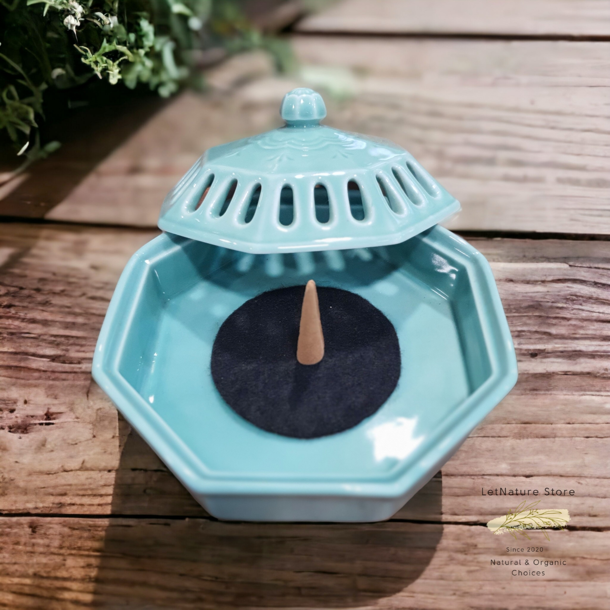 Lư & đế đốt nụ trầm, nụ thảo mộc, nụ quế (tặng 2 miếng chống cháy)