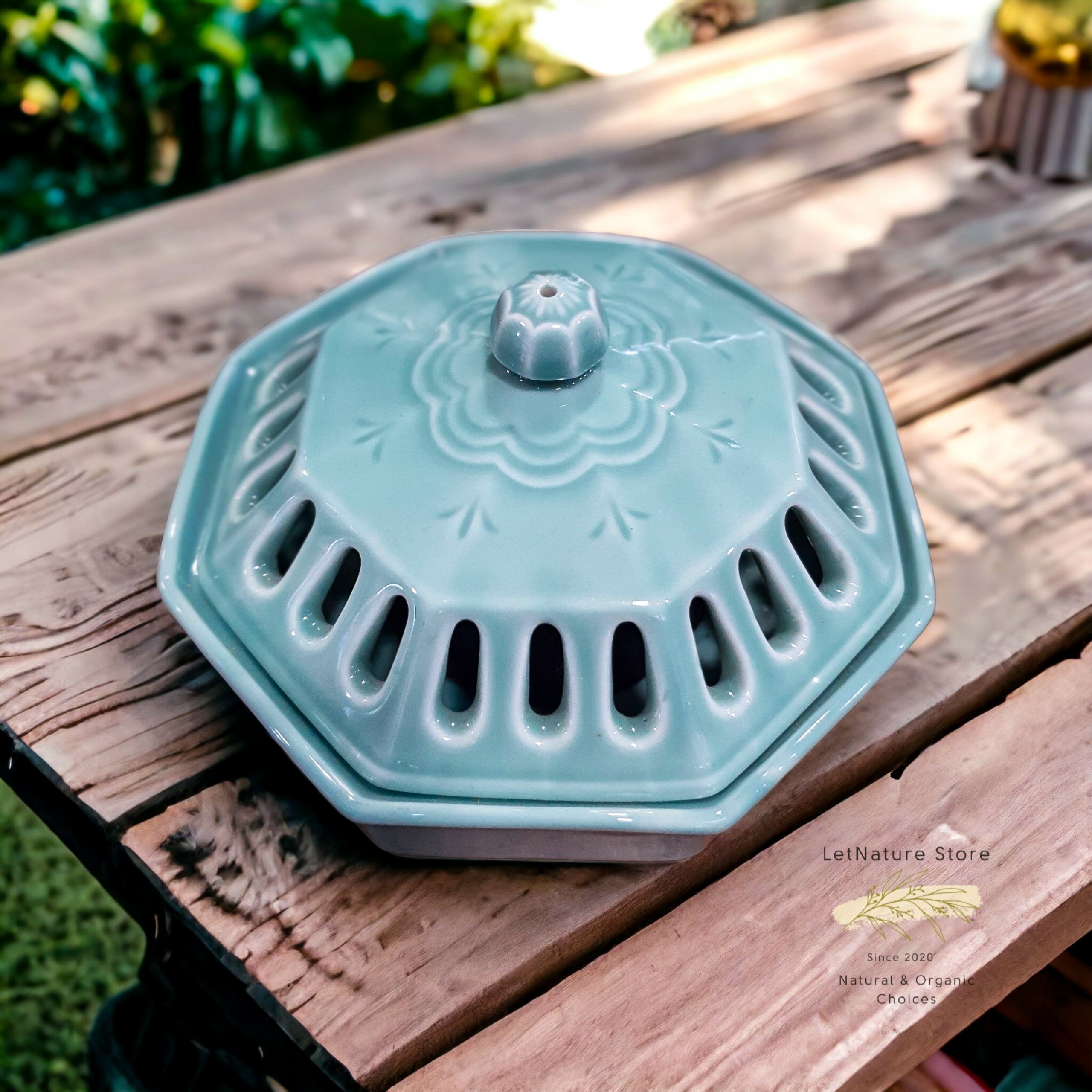 Lư & đế đốt nụ trầm, nụ thảo mộc, nụ quế (tặng 2 miếng chống cháy)