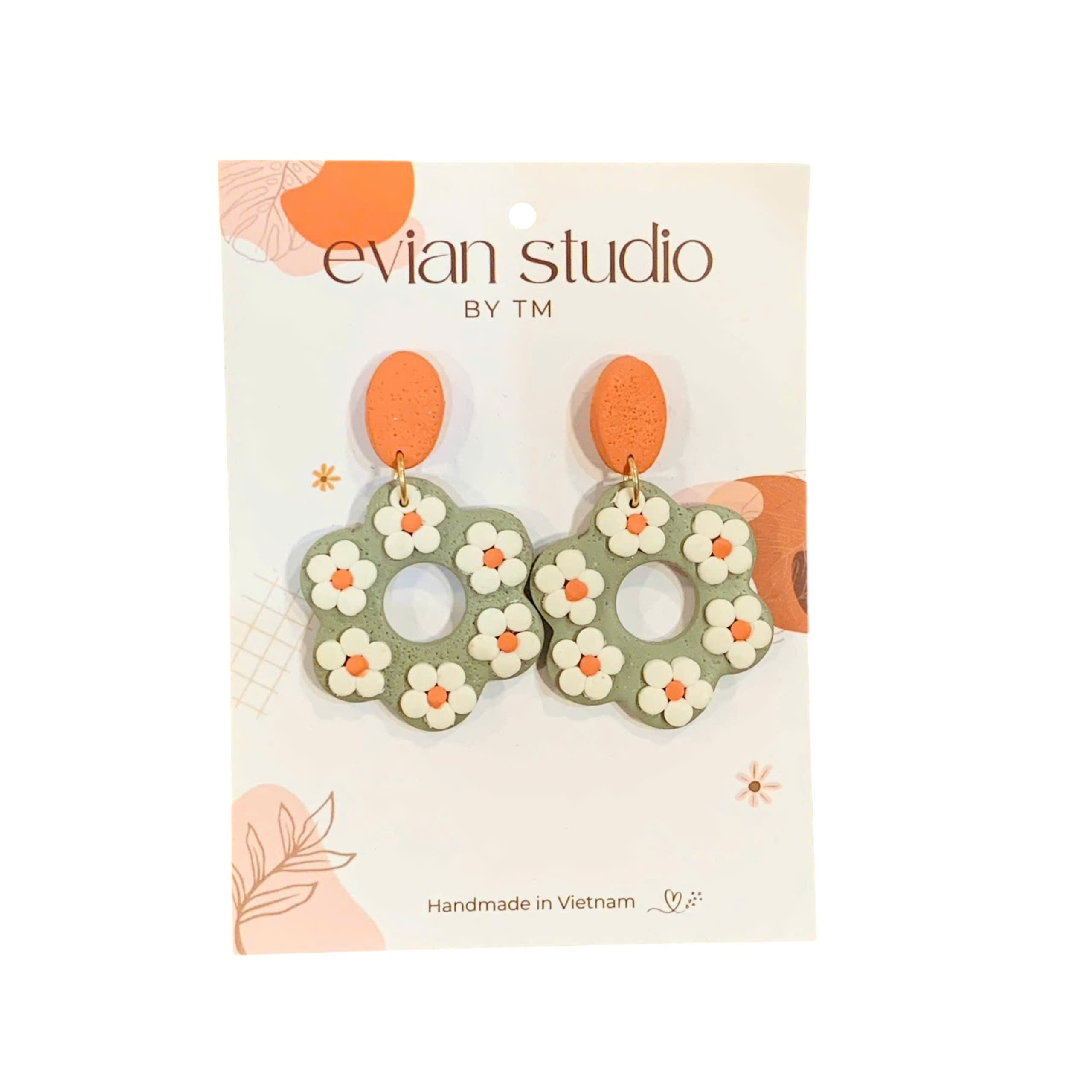 Bông tai Ceramic Clay Evian Studio