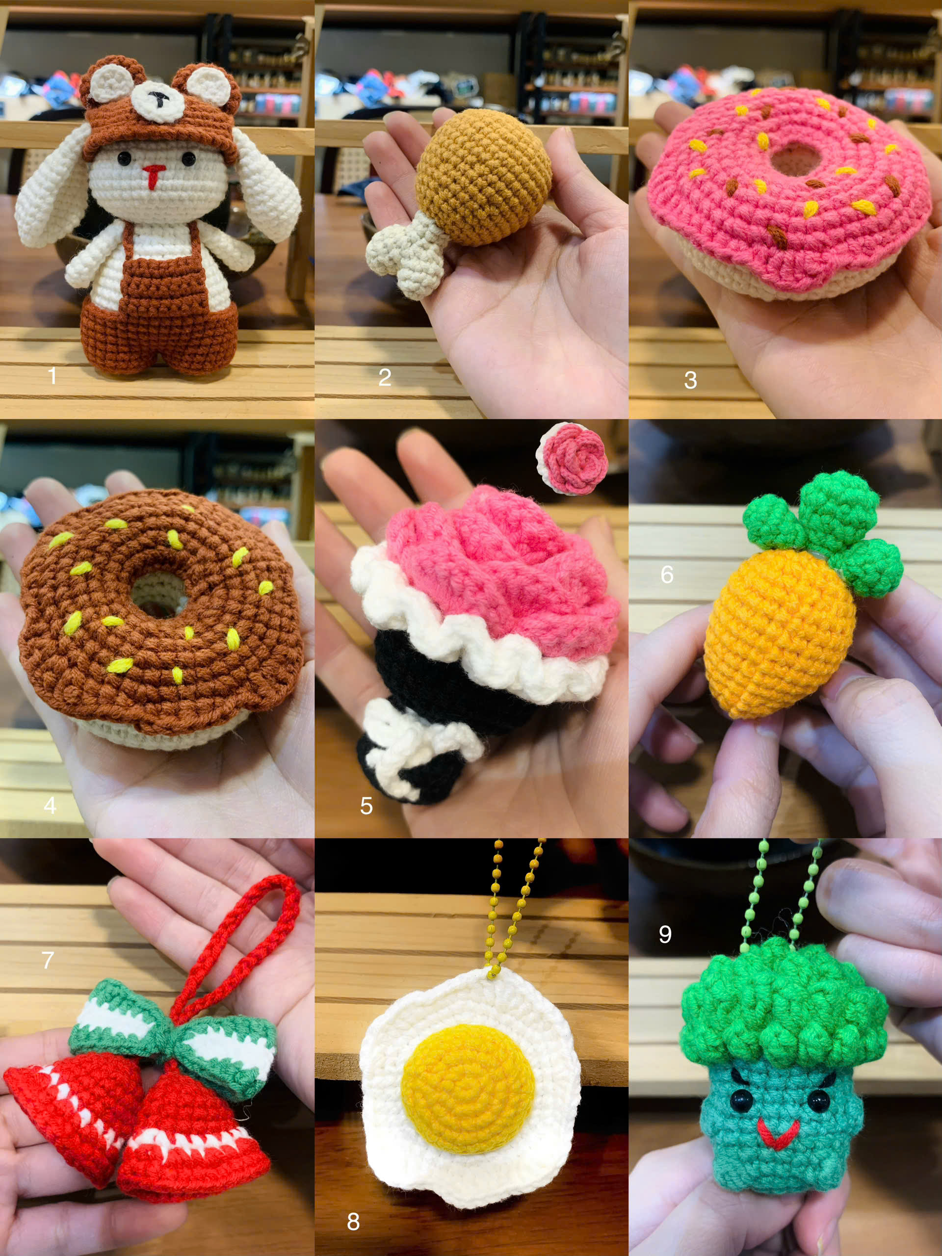 Đồ trang trí móc len handmade