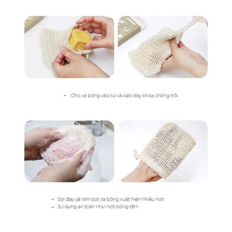 Túi Lưới Đựng Xà Phòng Tạo Bọt Tiện Lợi  - Bèo Tấm