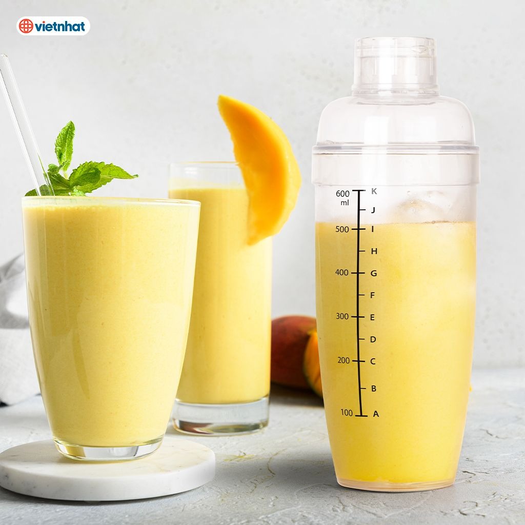 Bình Lắc Shaker Pha Chế Chia Vạch Nhựa Việt Nhật 600ML Trong suốt (0103) A1453