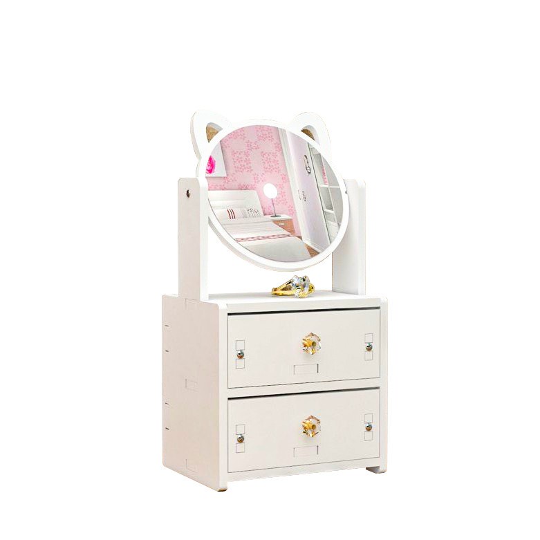 Kệ Đựng Mỹ Phẩm Bàn Trang Điểm Mini Kèm Gương Tai Mèo A1271