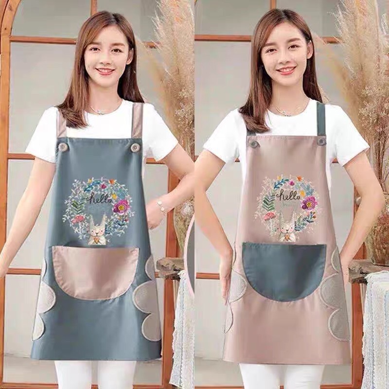 Tạp Dề Hoa Thỏ Có Túi Và Khăn Lau A1543
