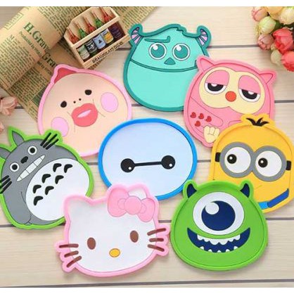 Miếng Lót Ly Hình Thú Silicon nhiều họa tiết hoạt hình dễ thương A3634