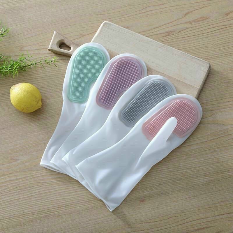 Găng Tay Rửa Chén Bát Tạo Bọt Silicon Bao Tay Vệ Sinh Nhà Cửa Găng Tay Cao Su A1821