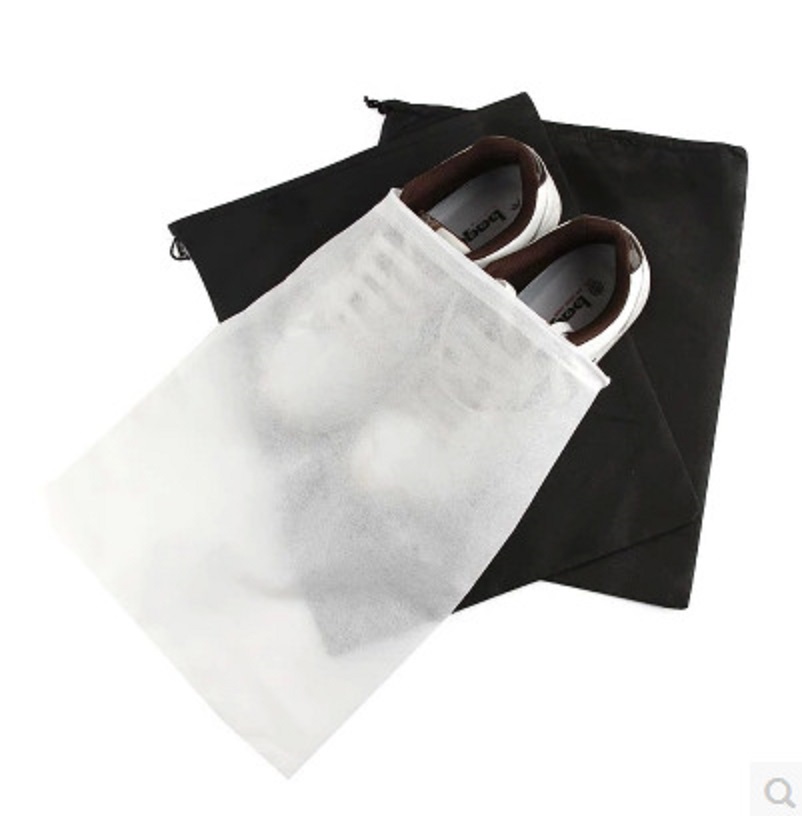 Sét 50 Túi Đựng Giày Đa Năng Vải Không Dệt, Miệng Dây Rút Tiện Lợi (Màu trắng) A2741