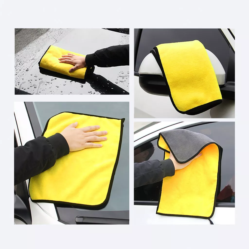 Khăn Lau Đa Năng Màu Vàng Lau Ô Tô Xe Hơi 30X30CM lau bếp lau kính lau tay 2 lớp siêu sạch siêu thấm hút A3844