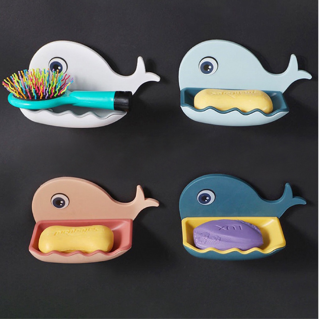 Khay Đựng Xà Phòng Dán Tường Hình Cá Heo Dễ Thương A3821