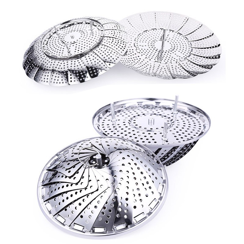 Xửng Hấp Inox Đa năng, Vỉ hấp đồ xôi mở rộng hoặc thu nhỏ tùy ý phù hợp với hầu hết các loại xoong nồi A2111
