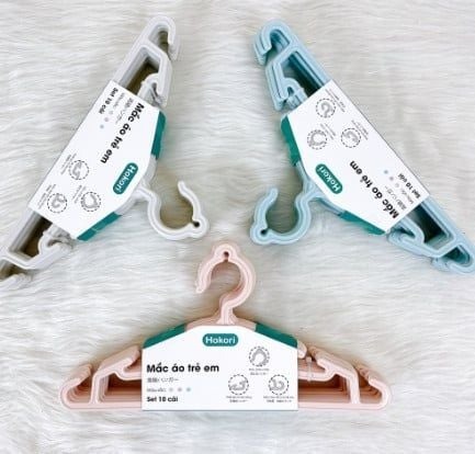 Sét 10 Móc Nhựa Treo Quần Áo Trẻ Em Hokori (2830) Mắc áo em bé A1441