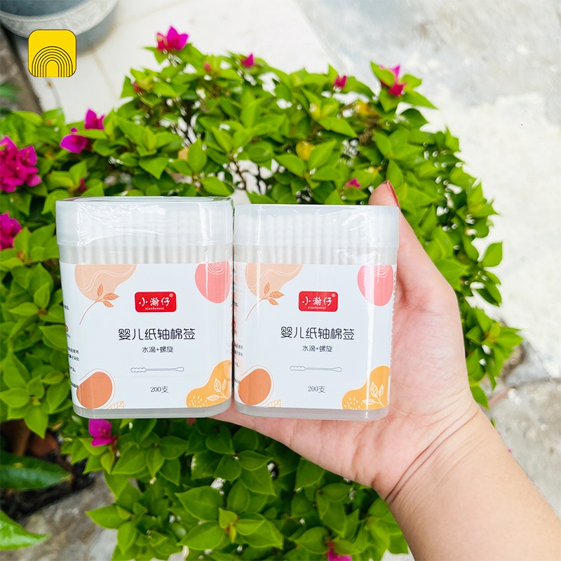 Hộp 200 Tăm Bông Ngoáy Tai 2 Đầu Vệ Sinh Tai - Đầu Nhỏ A4122