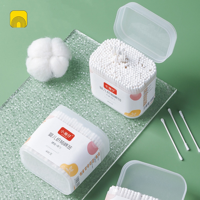 Hộp 200 Tăm Bông Ngoáy Tai 2 Đầu Vệ Sinh Tai - Đầu Nhỏ A4122