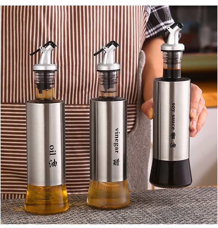 Chai đựng rót gia vị dầu ăn nước mắm thủy tinh 300ML bình kiểm soát lượng dầu, lọ đựng gia vị tiện lợi khi nấu ăn L1111